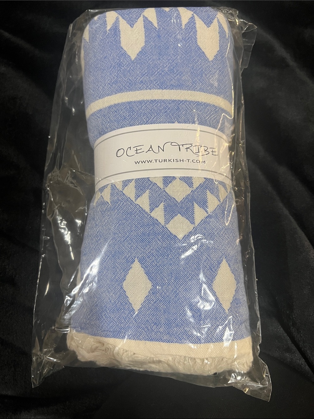 NWT Kilim Beach towel Blue and White Turkish Cotton